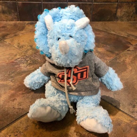 Oklahoma State University Blue Triceratops with Hoodie - Picture 1 of 8